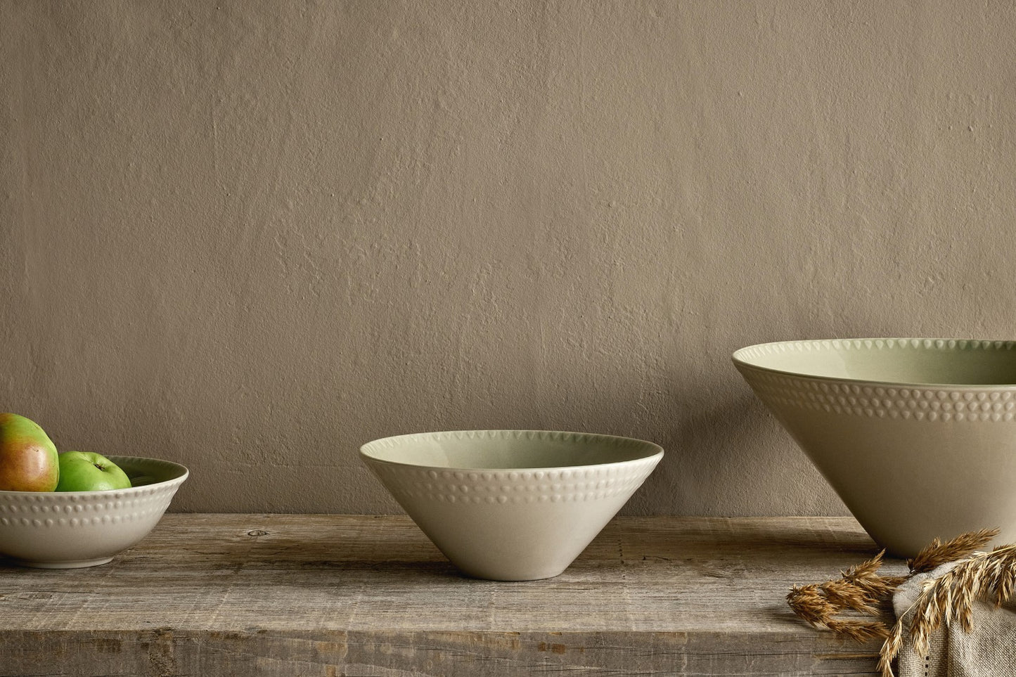 Retro sage green serving bowl