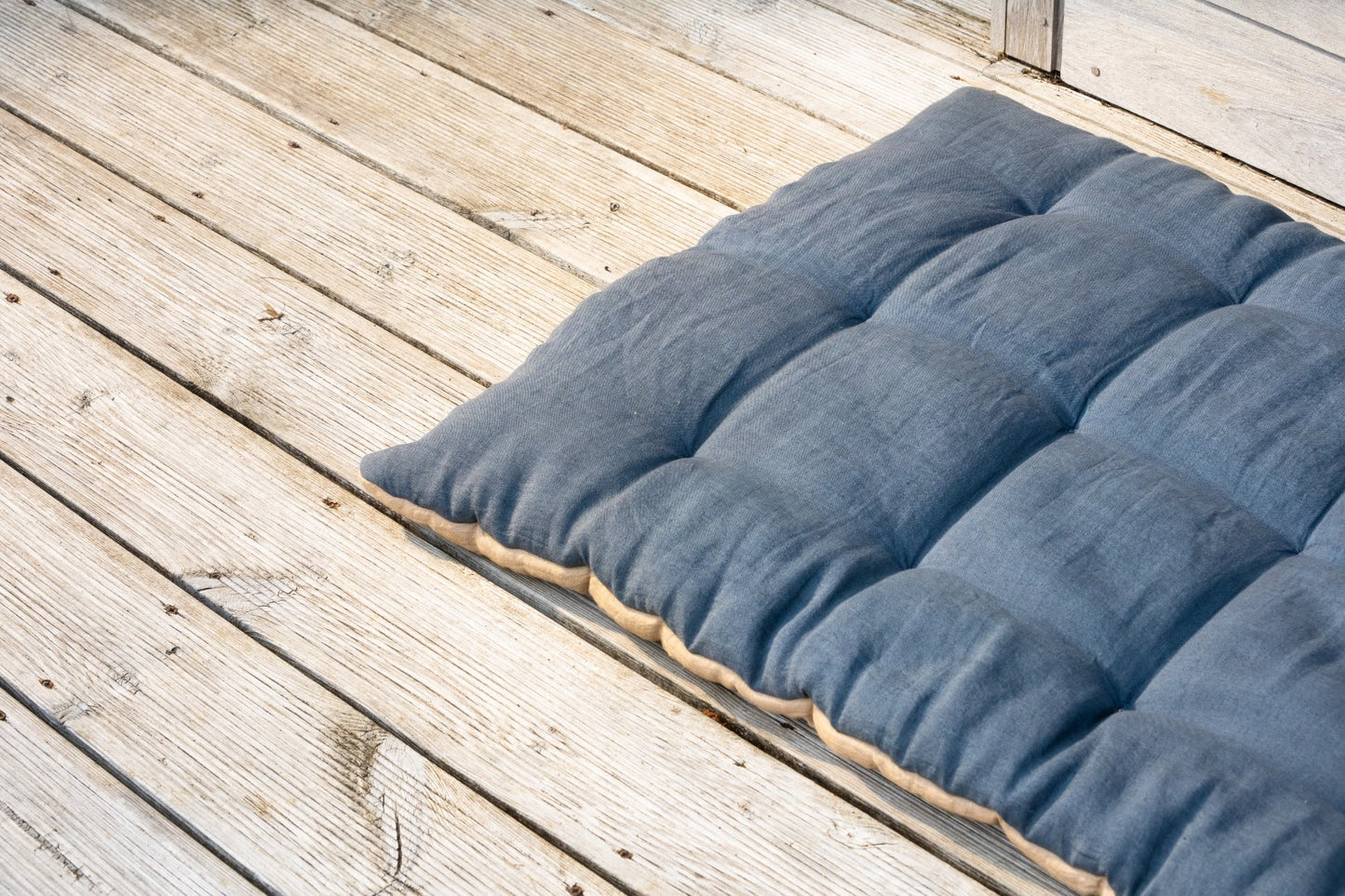 Natural Linen Floor Mattress - slate