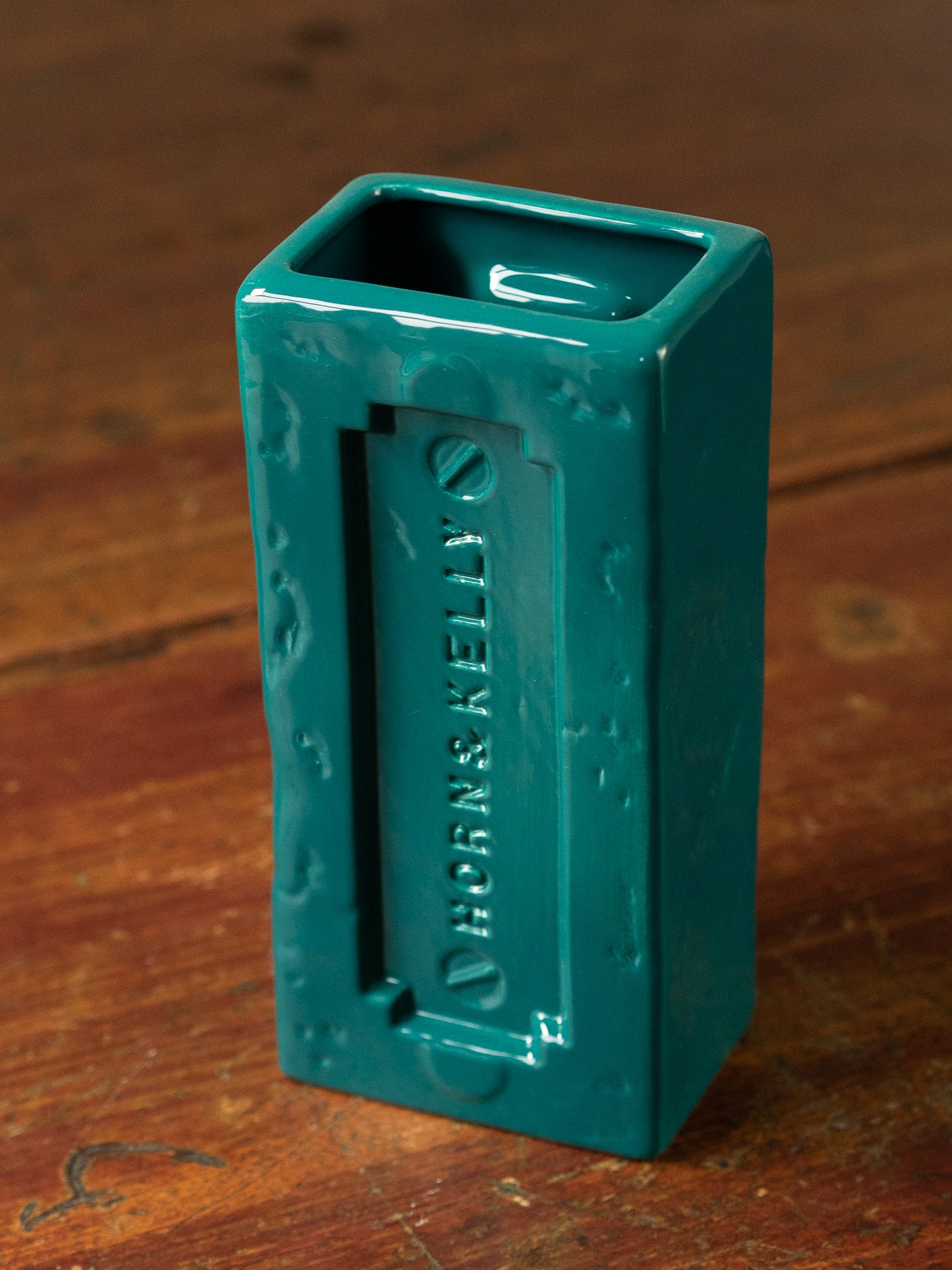 Teal Horn & Kelly Liverpool Brick Vase