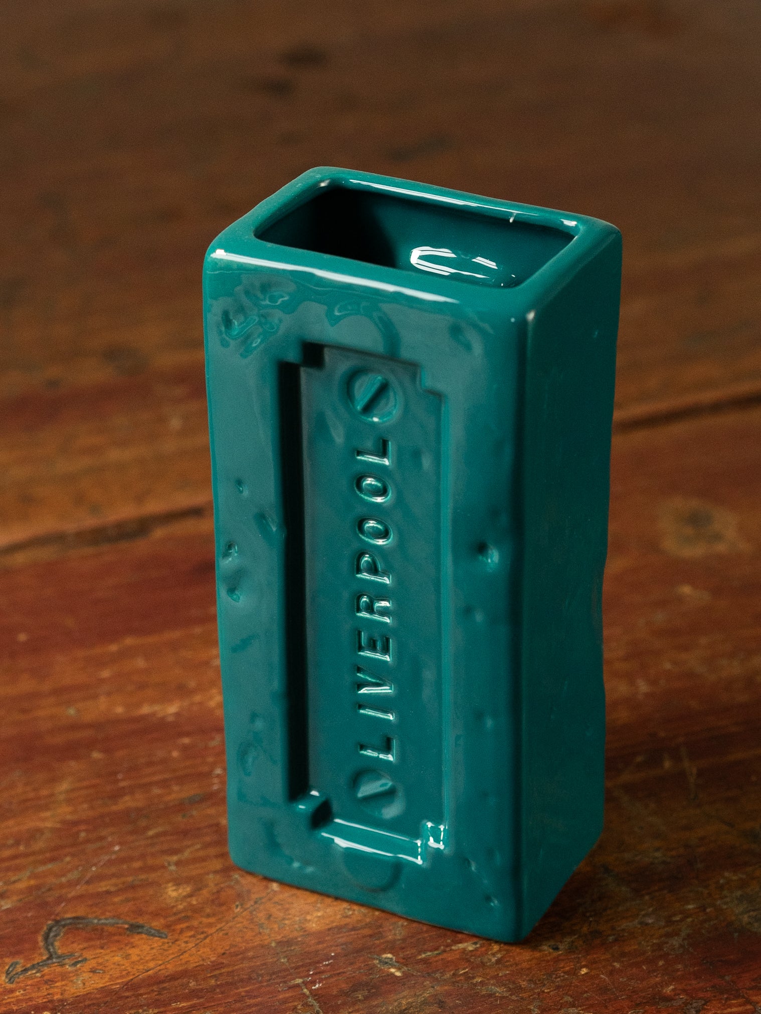 Teal Liverpool Brick Vase