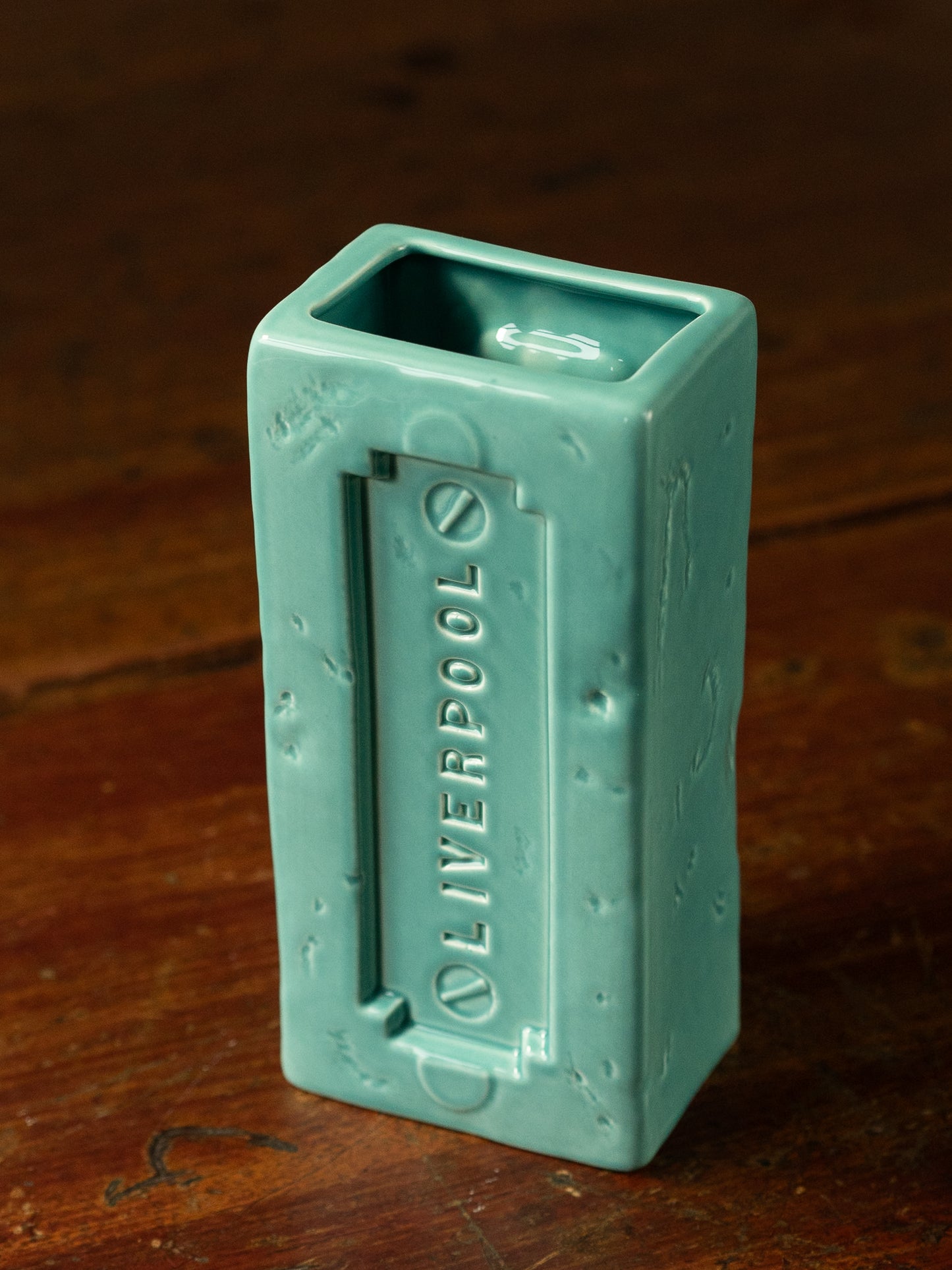 Turquoise Liverpool Brick Vase