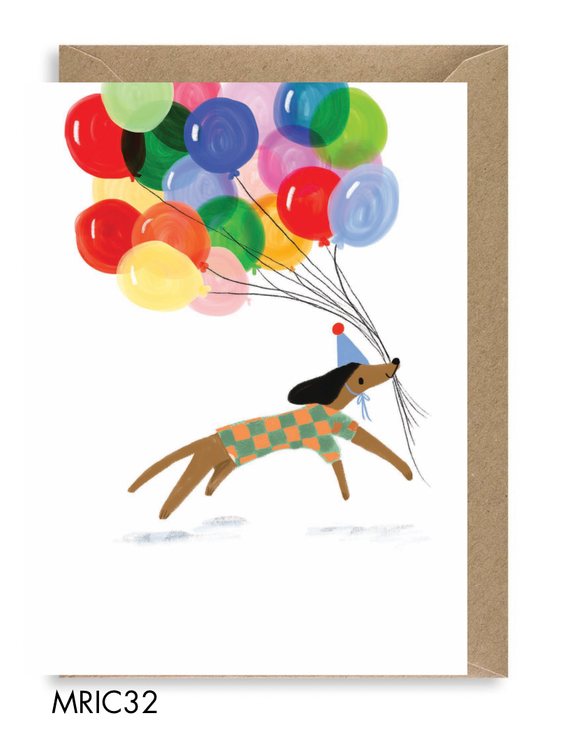 DOG BALLOONS CARD