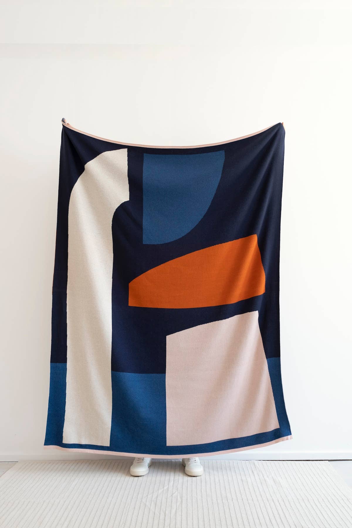 Cotton Knit Throw Blanket - Form Navy