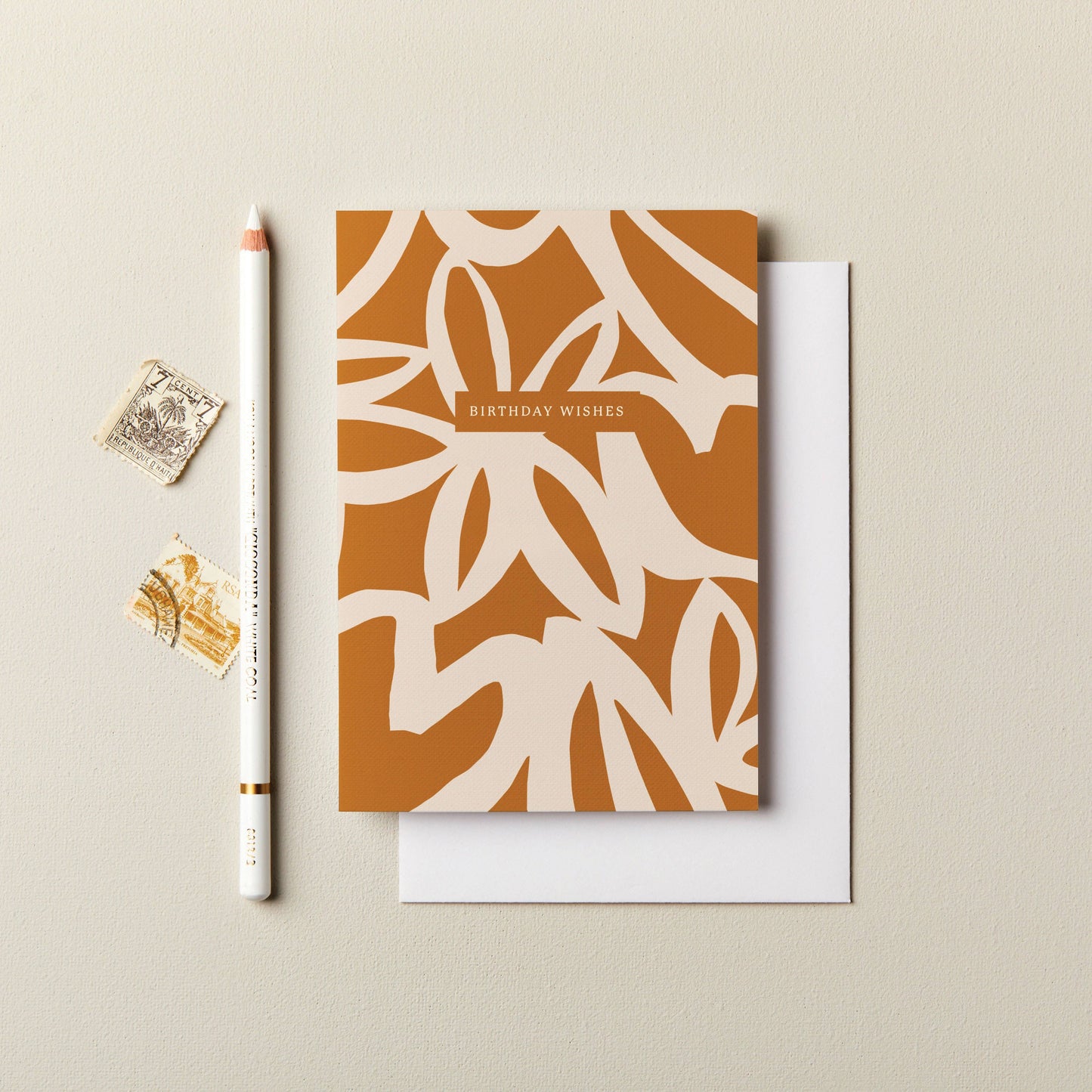 Mustard Floral Birthday Card | Female Birthday Card | Modern