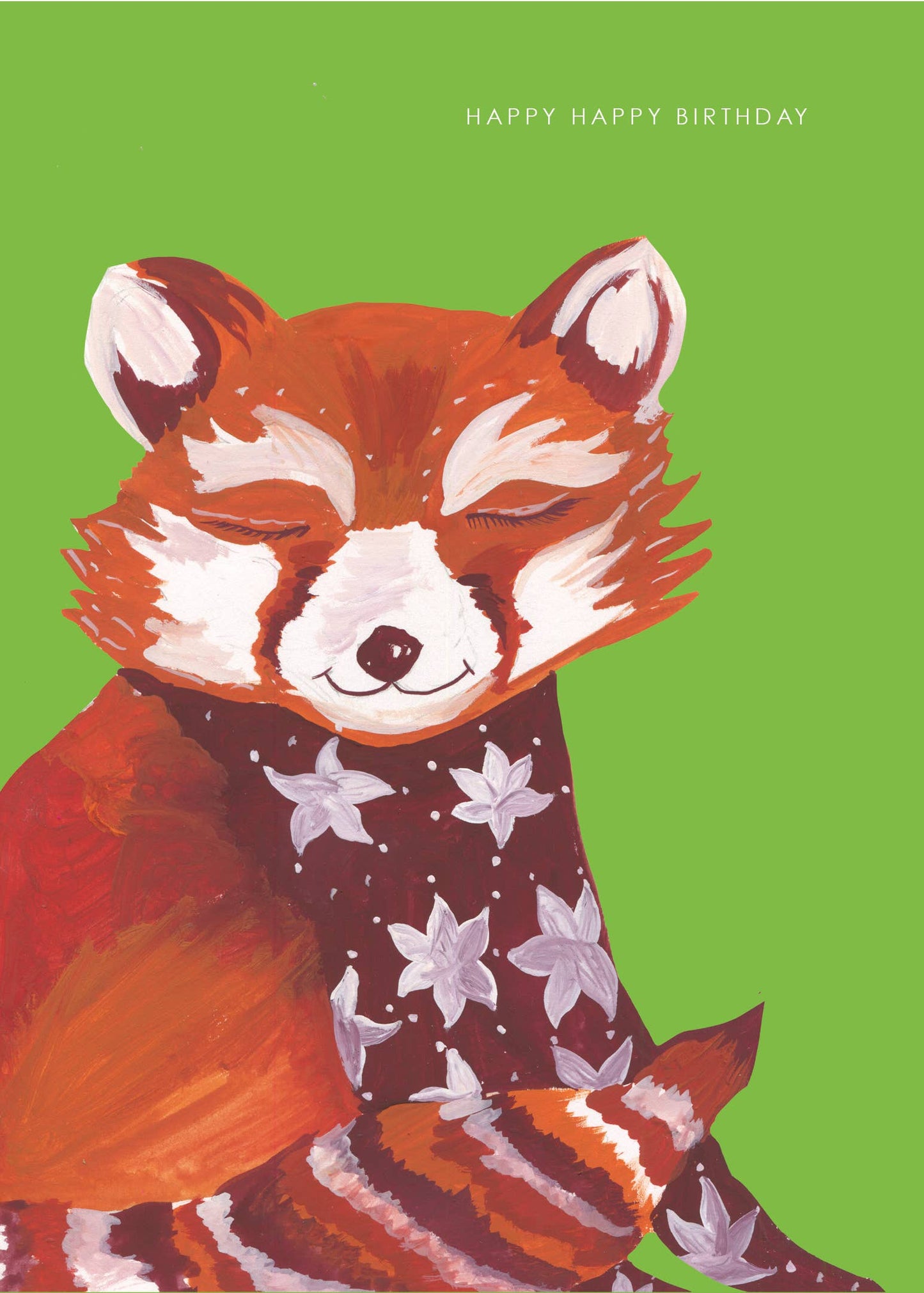 'Decorative Red Panda' Birthday Greetings Card