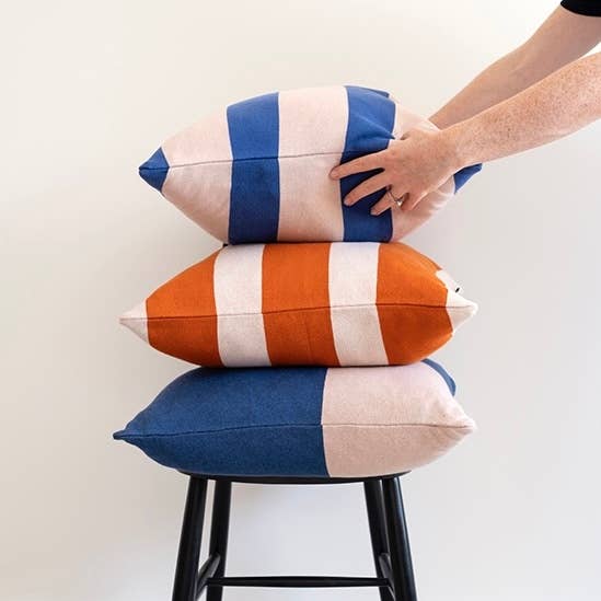 Cotton Knit Pillow/Cushion - Enkel Burnt Orange