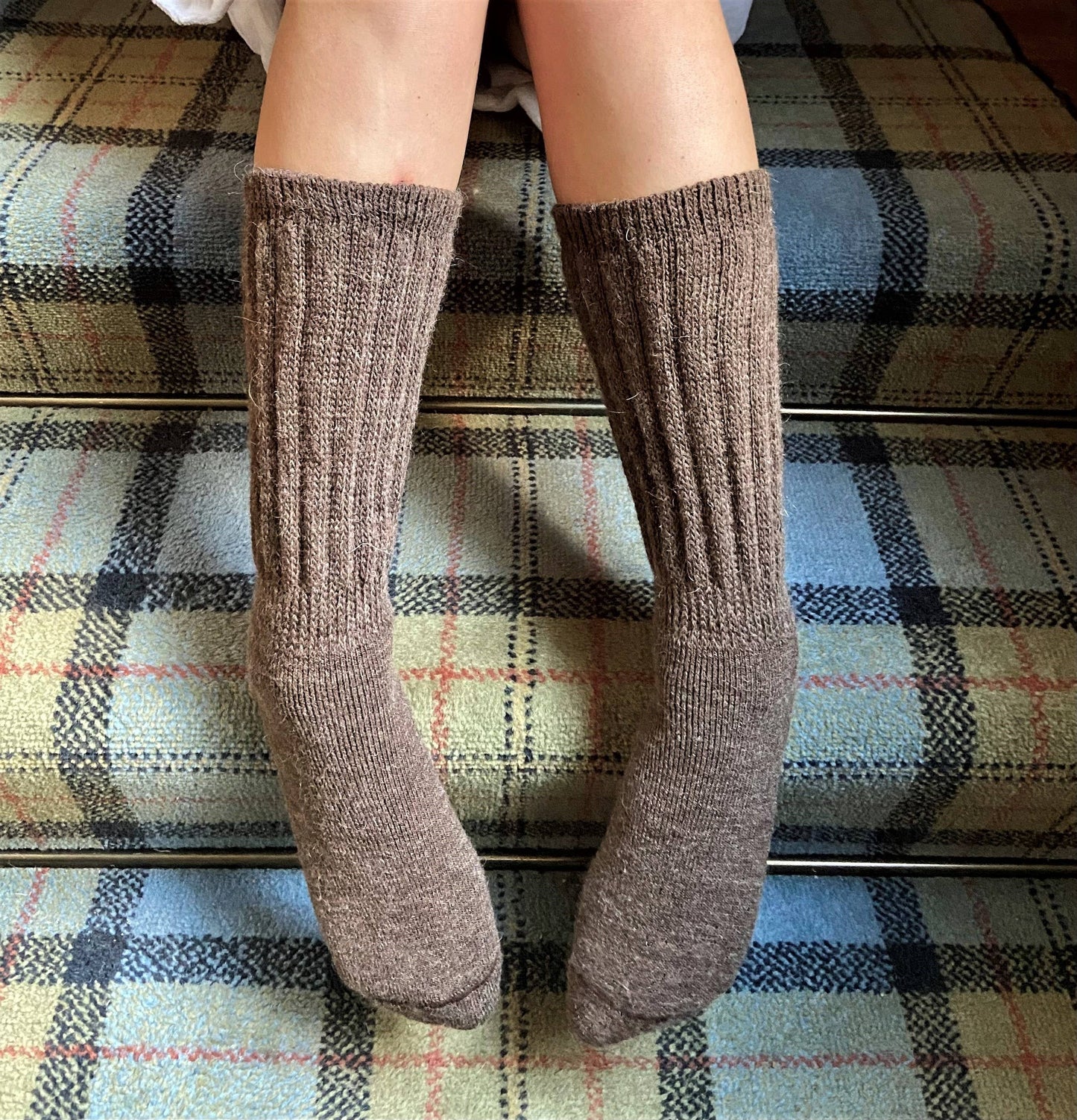Cosy Alpaca Rib Knit Socks