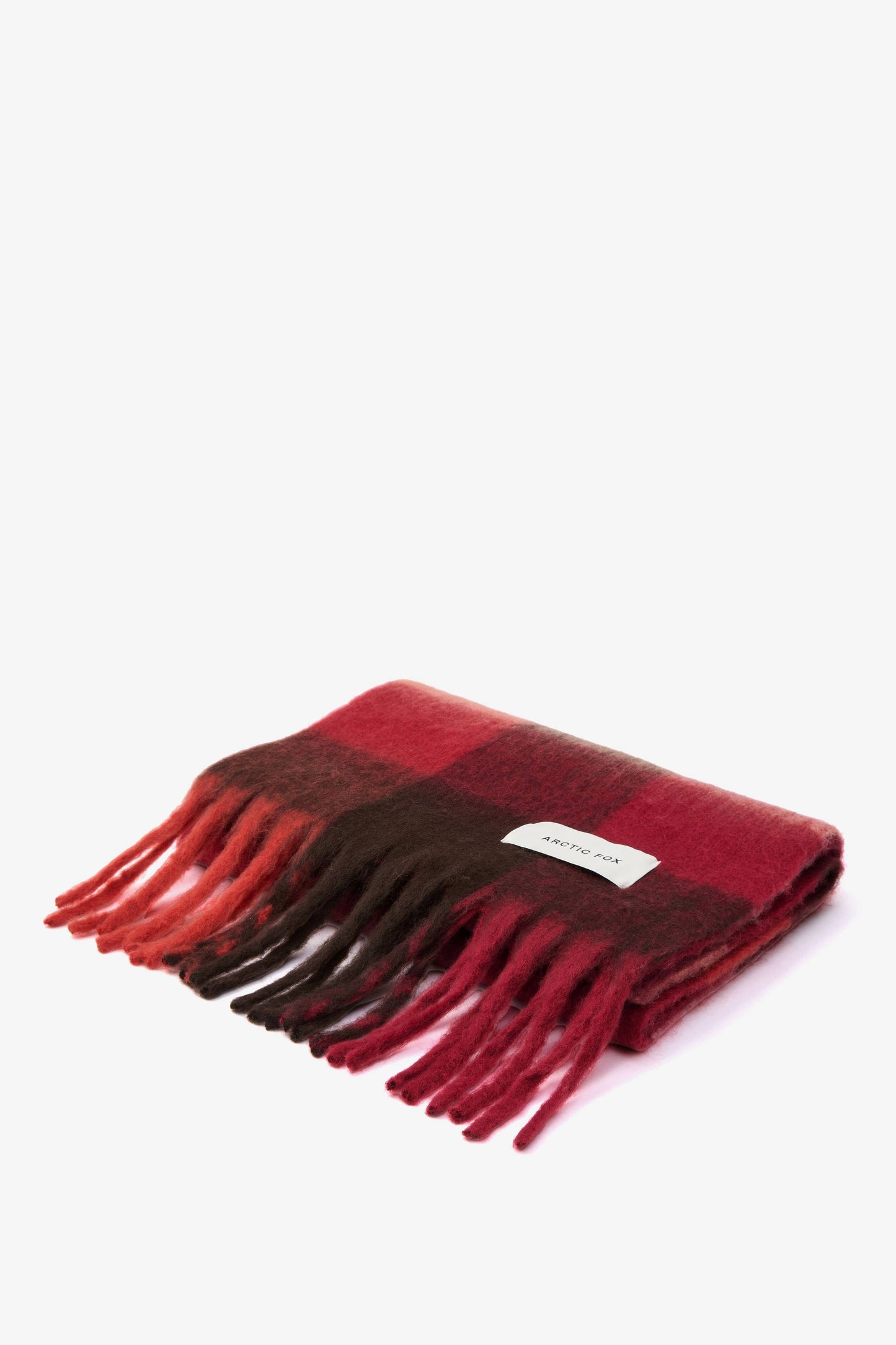 The Reykjavik Scarf - 100% Recycled - Burgundy check - AW25
