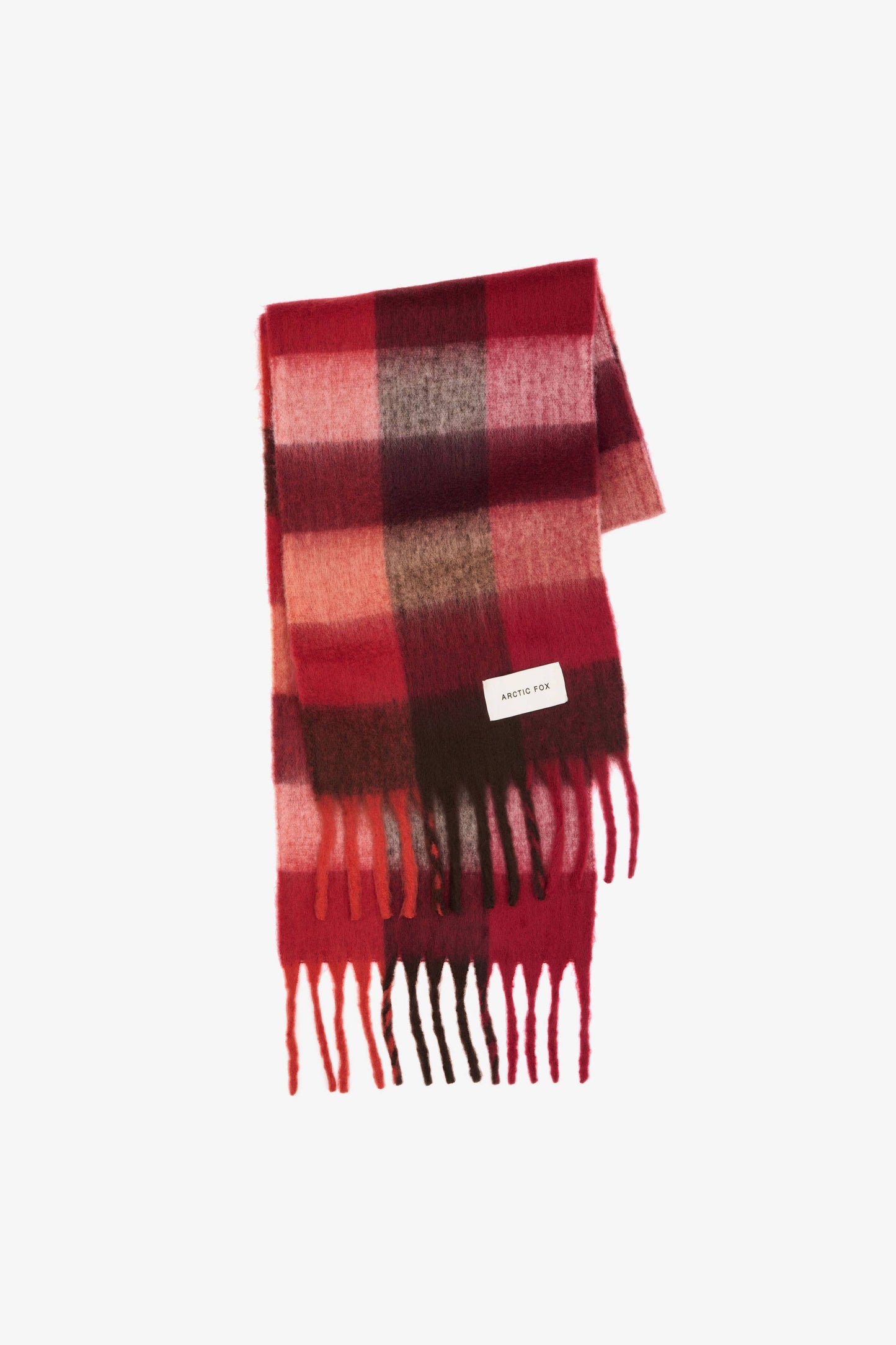 The Reykjavik Scarf - 100% Recycled - Burgundy check - AW25