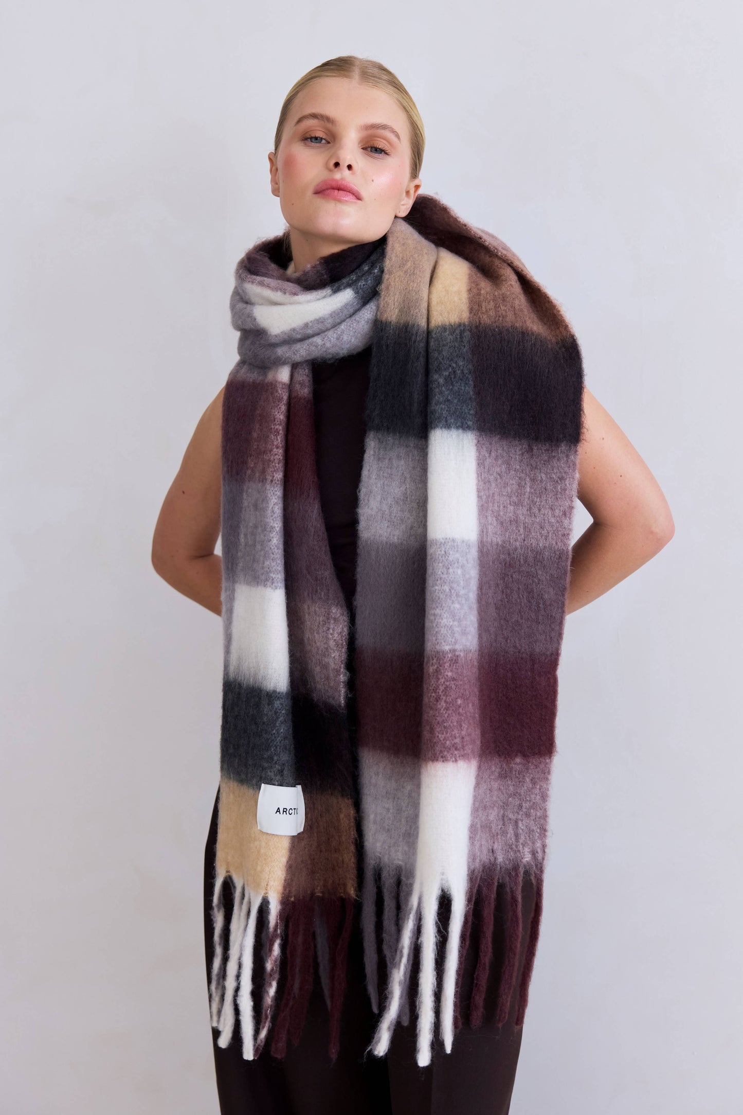The Reykjavik Scarf - 100% Recycled - Purple/Brown  - AW25