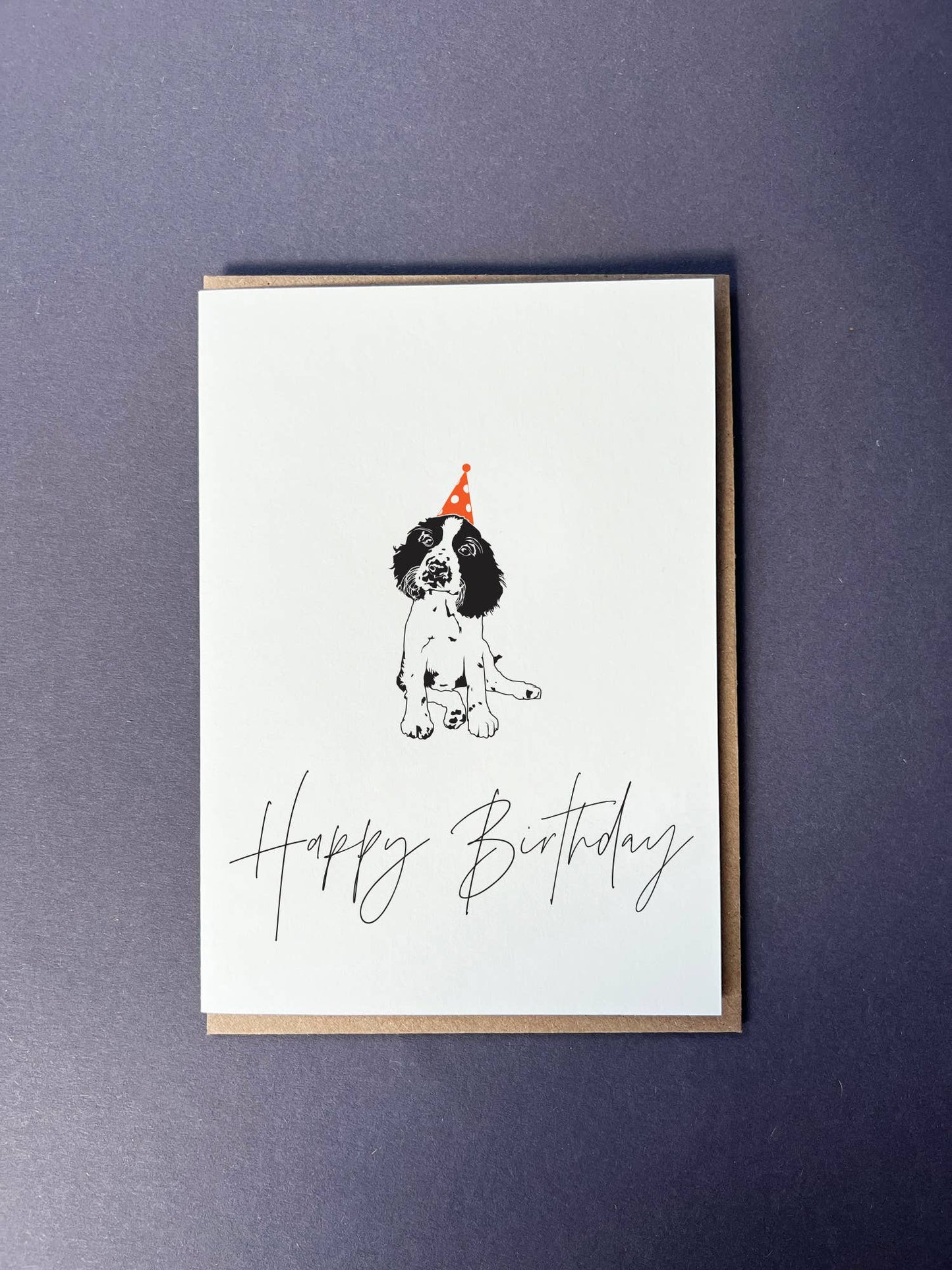 Birthday Springer Letterpress Card | Dog Birthday Card
