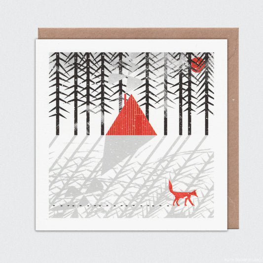 Quiet Fox Individual Card: Snowfall Collection