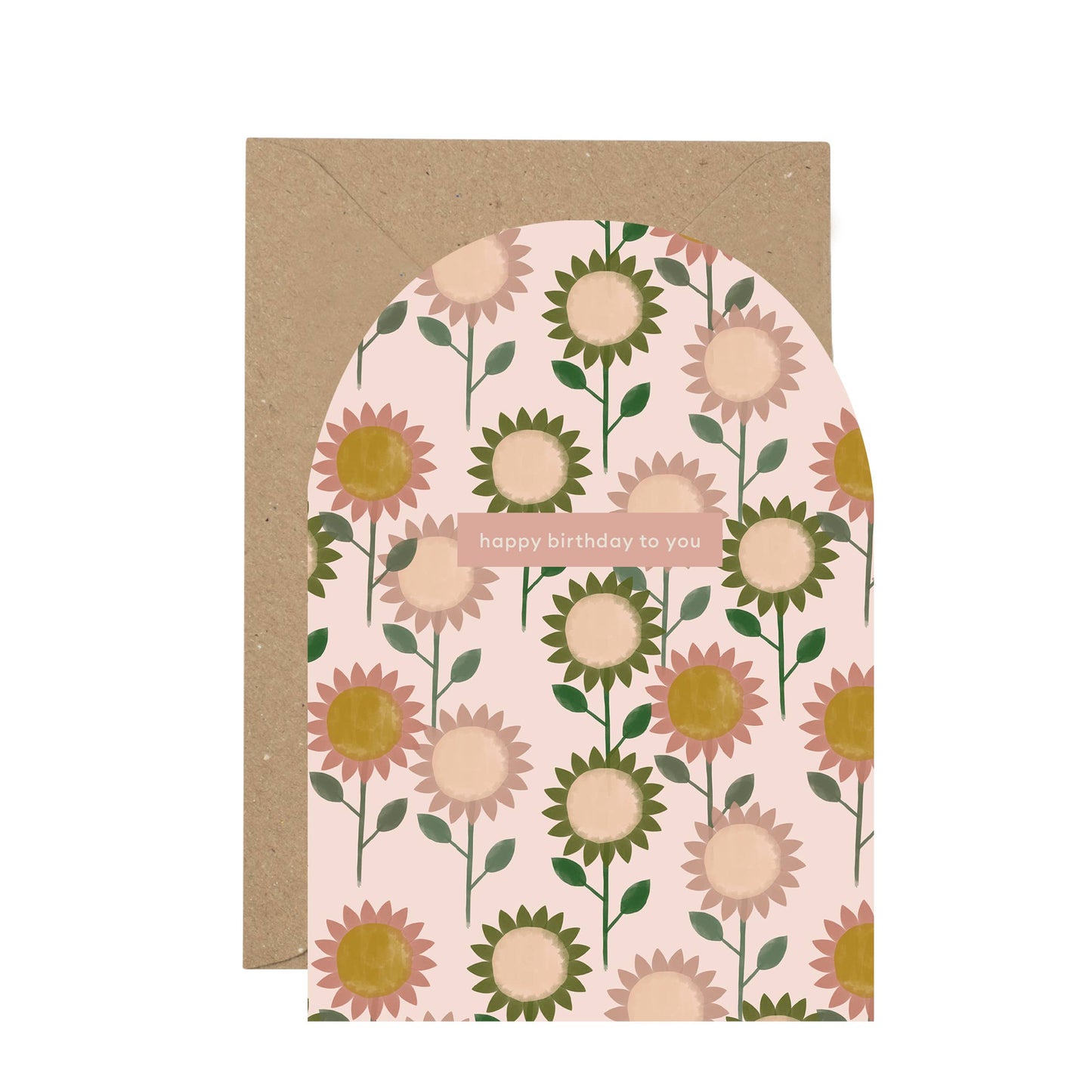 'Happy Birthday' sunflower curved card