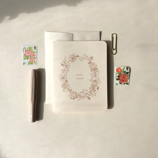 Luxury Letterpress Floral Lovely Friend