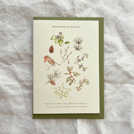 Luxury Seasonal Illustrated Botanical Card Winter