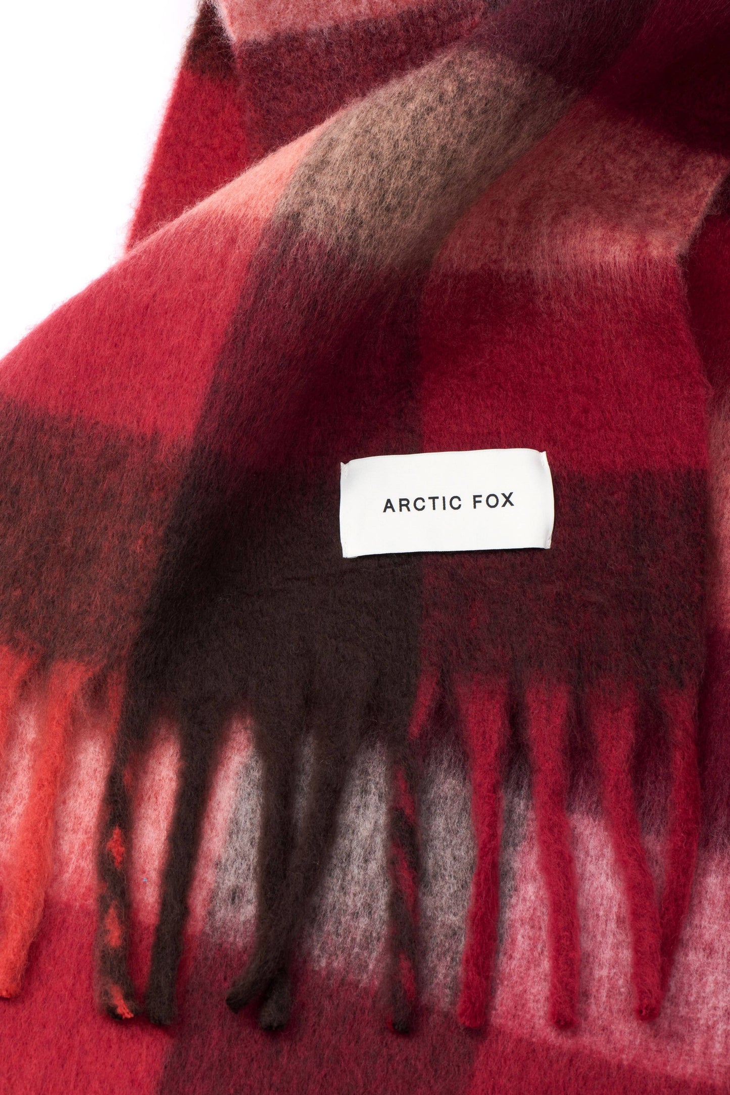 The Reykjavik Scarf - 100% Recycled - Burgundy check - AW25