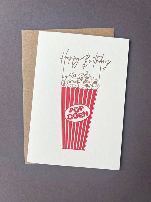 Popcorn Birthday Card