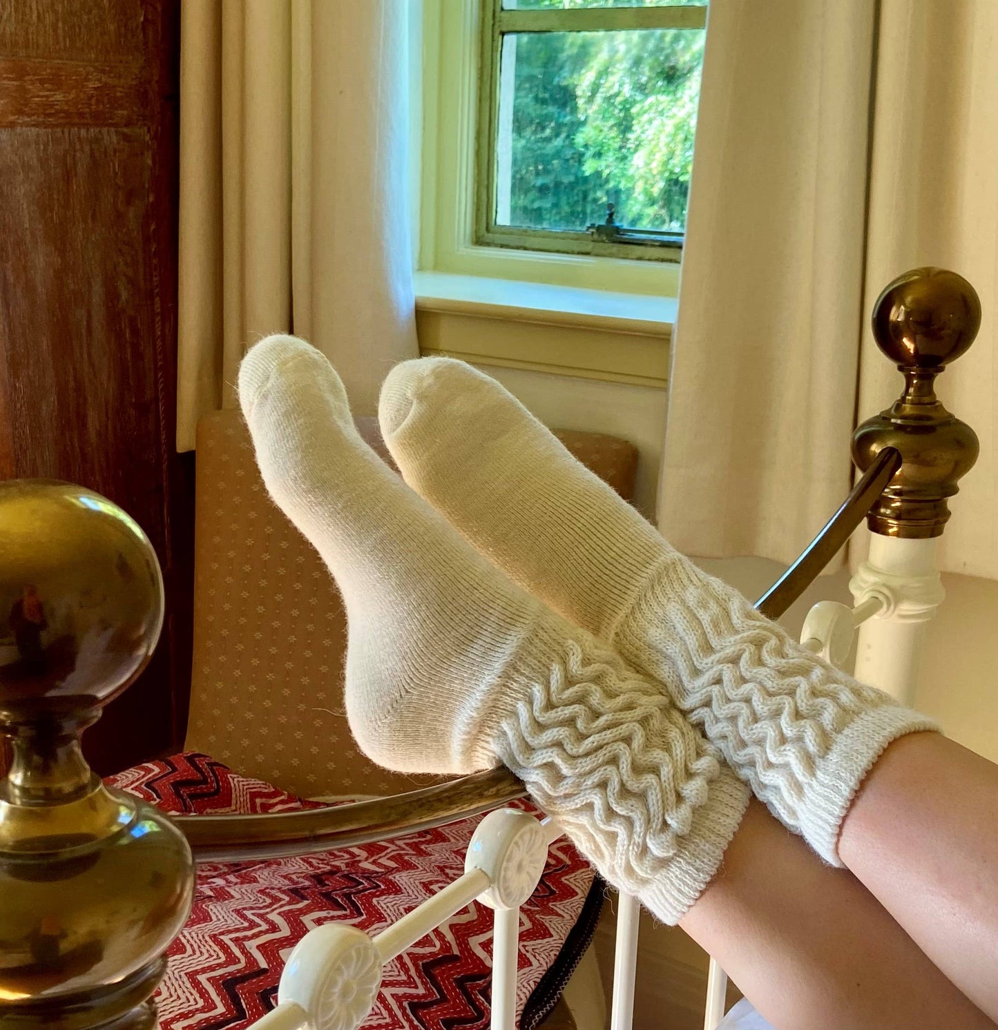 Cosy Alpaca Rib Knit Socks