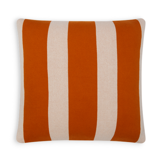 Cotton Knit Pillow/Cushion - Enkel Burnt Orange