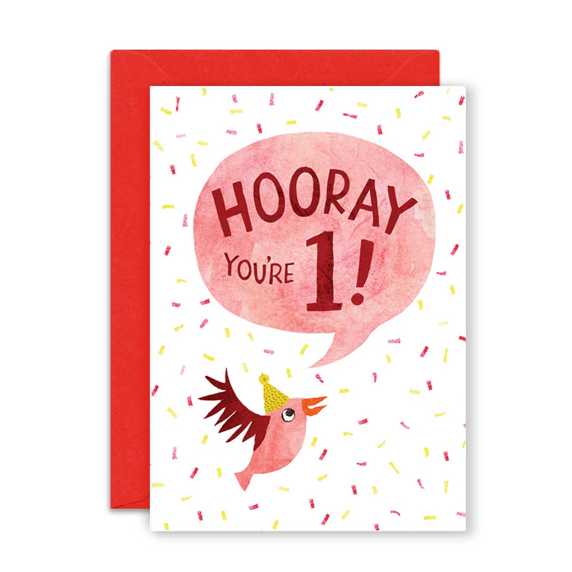 One Year Bird Birthday Greeting Card