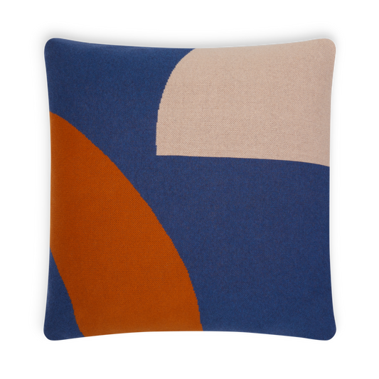 Cotton Knit Pillow/Cushion - Ilo Blue