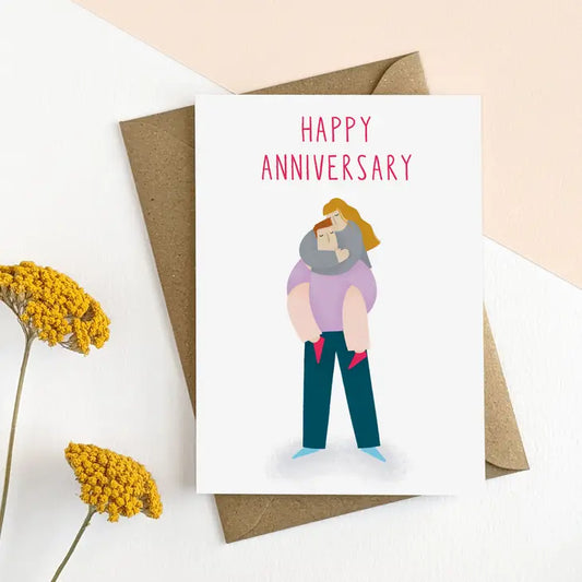 Happy Anniversary Piggy Back Card