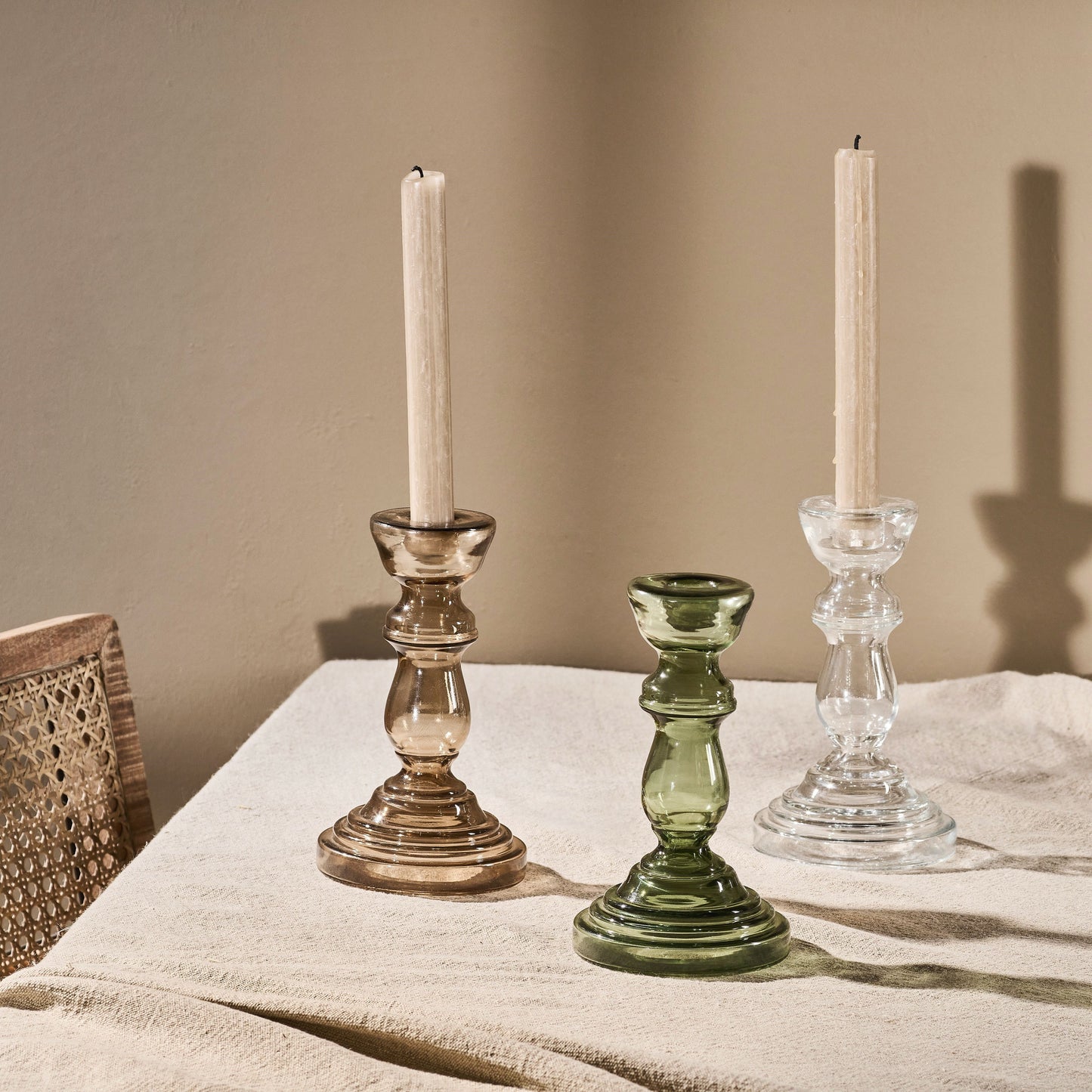 Emerald Green Recycled Glass Candlestick