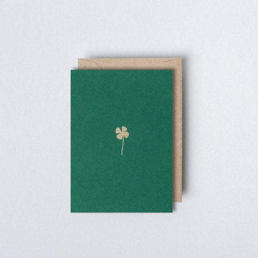 Small Foil Blocked Clover card - Green