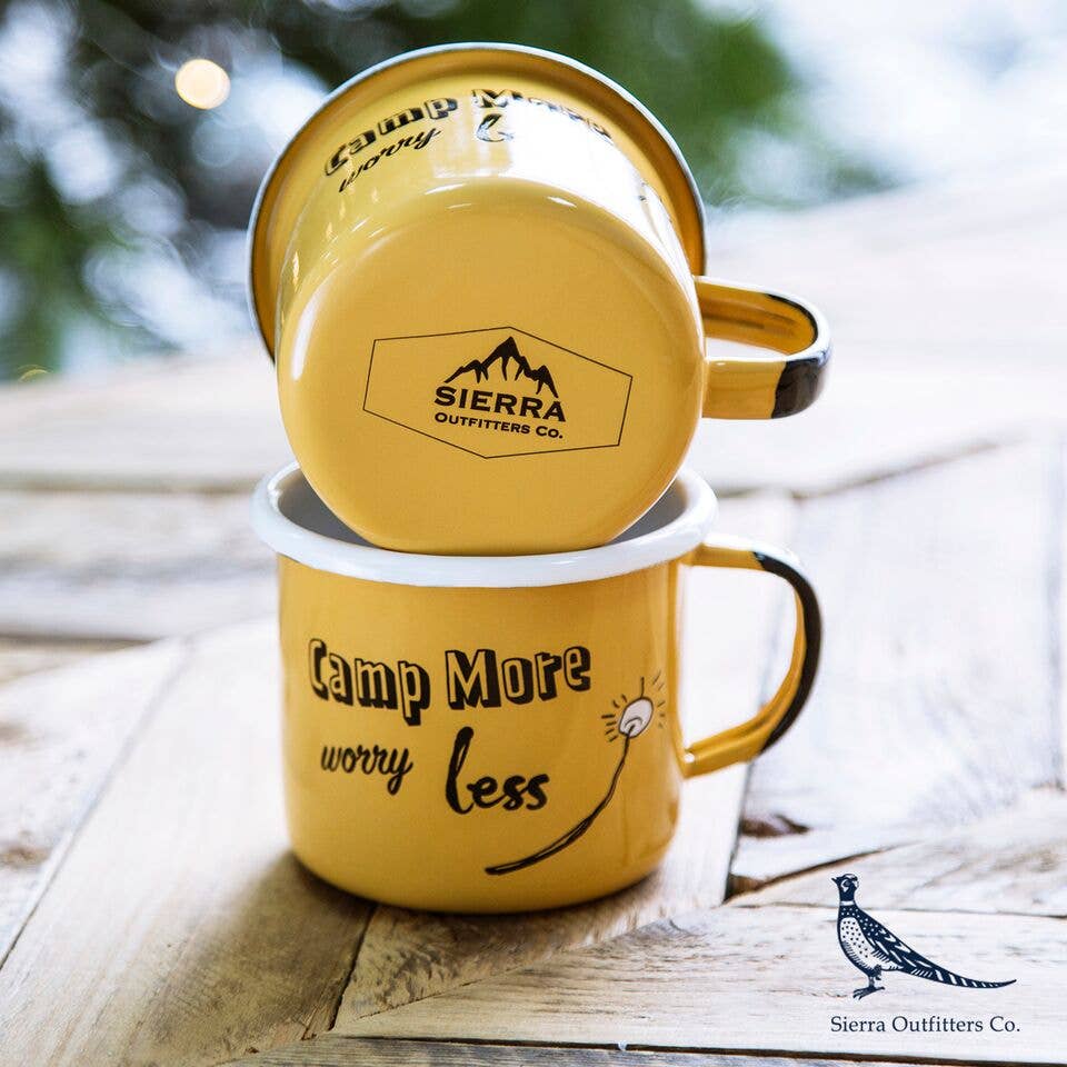 Camp More Worry Less Enamel Mug