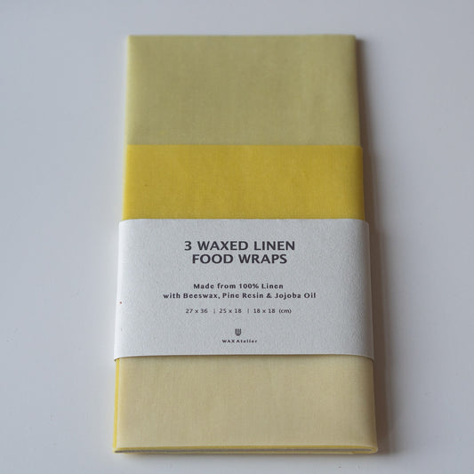 Wax Linen Food Wraps x 3 (Yellows)