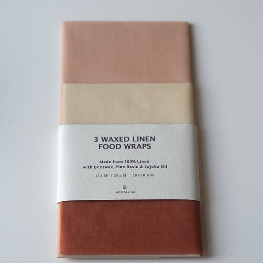 Wax Linen Food Wraps x 3 (Pinks)