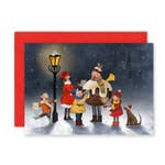 Carol Singers Single Greeting Card