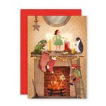 Christmas Mantelpiece Single Greeting Card
