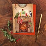 Christmas Mantelpiece Single Greeting Card