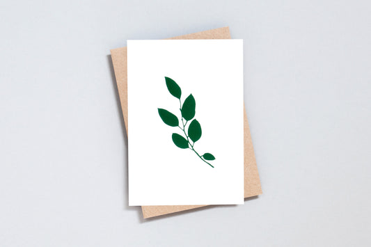 Foil Blocked Eucalyptus card - Green on Ivory