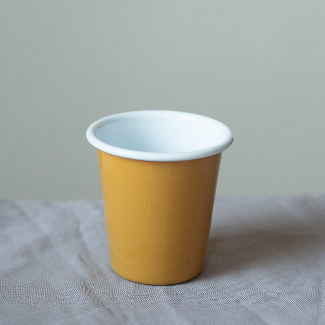 Mustard yellow enamel tumbler