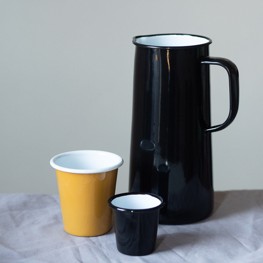 Mustard yellow enamel tumbler