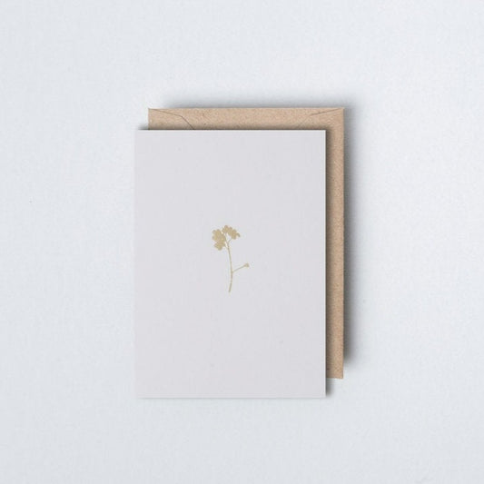 Small Foil Blocked Forget Me Not card - Pale Grey