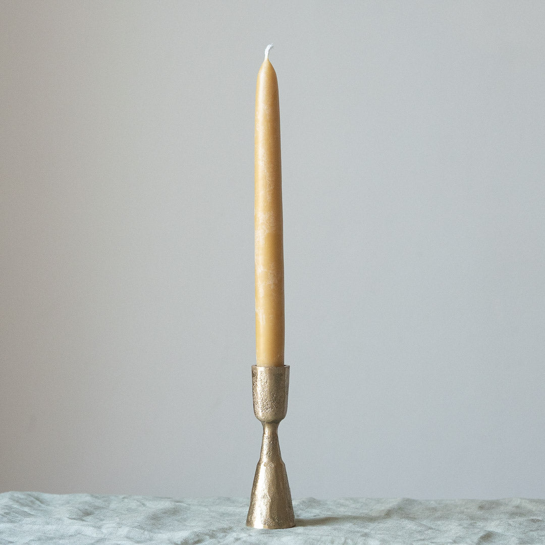 Brass Candlestick in Brushed Gold