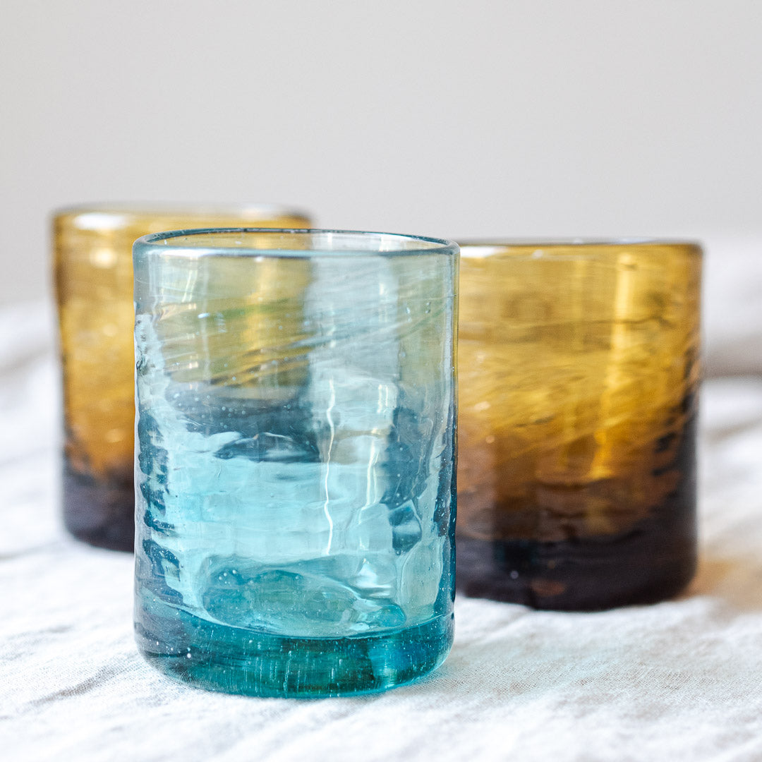 Hand Made Drinking Glass in Turquoise