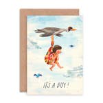 It’s a Boy Stork Single Greeting Card