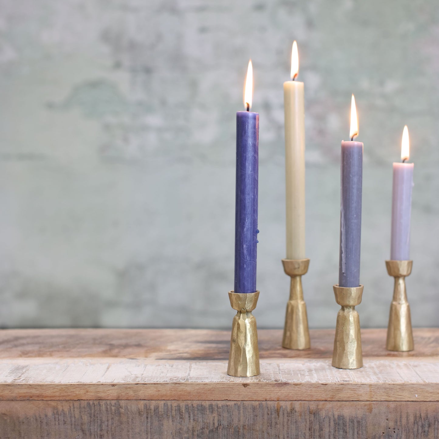 Brass Candlestick in Brushed Gold