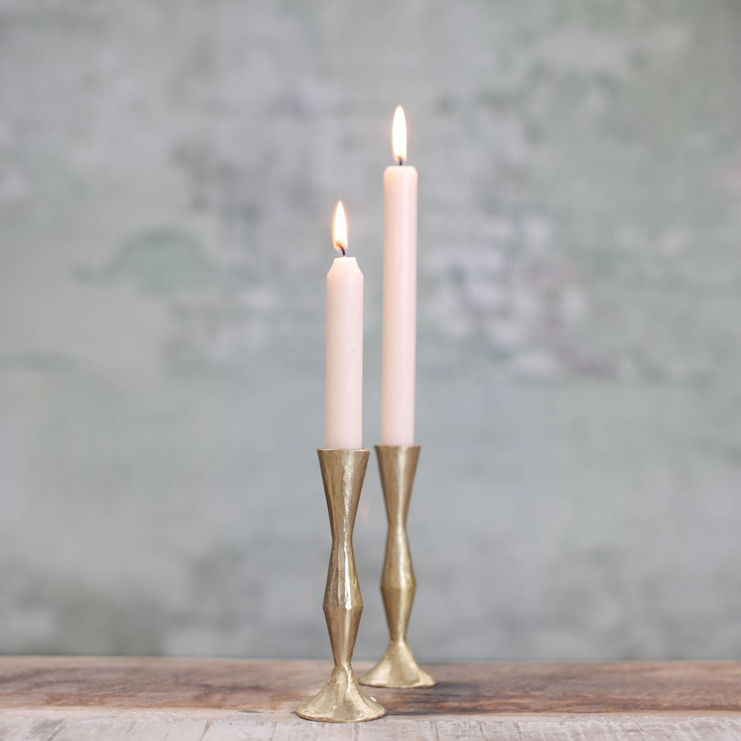 Brass Candlestick in Brushed Gold