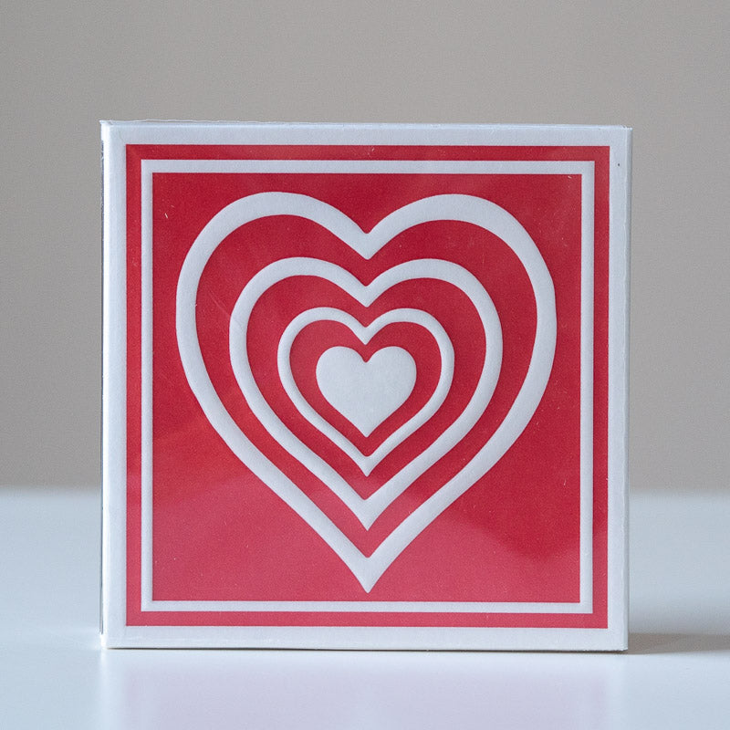 Luxury Square Matchbox - Concentric Heart