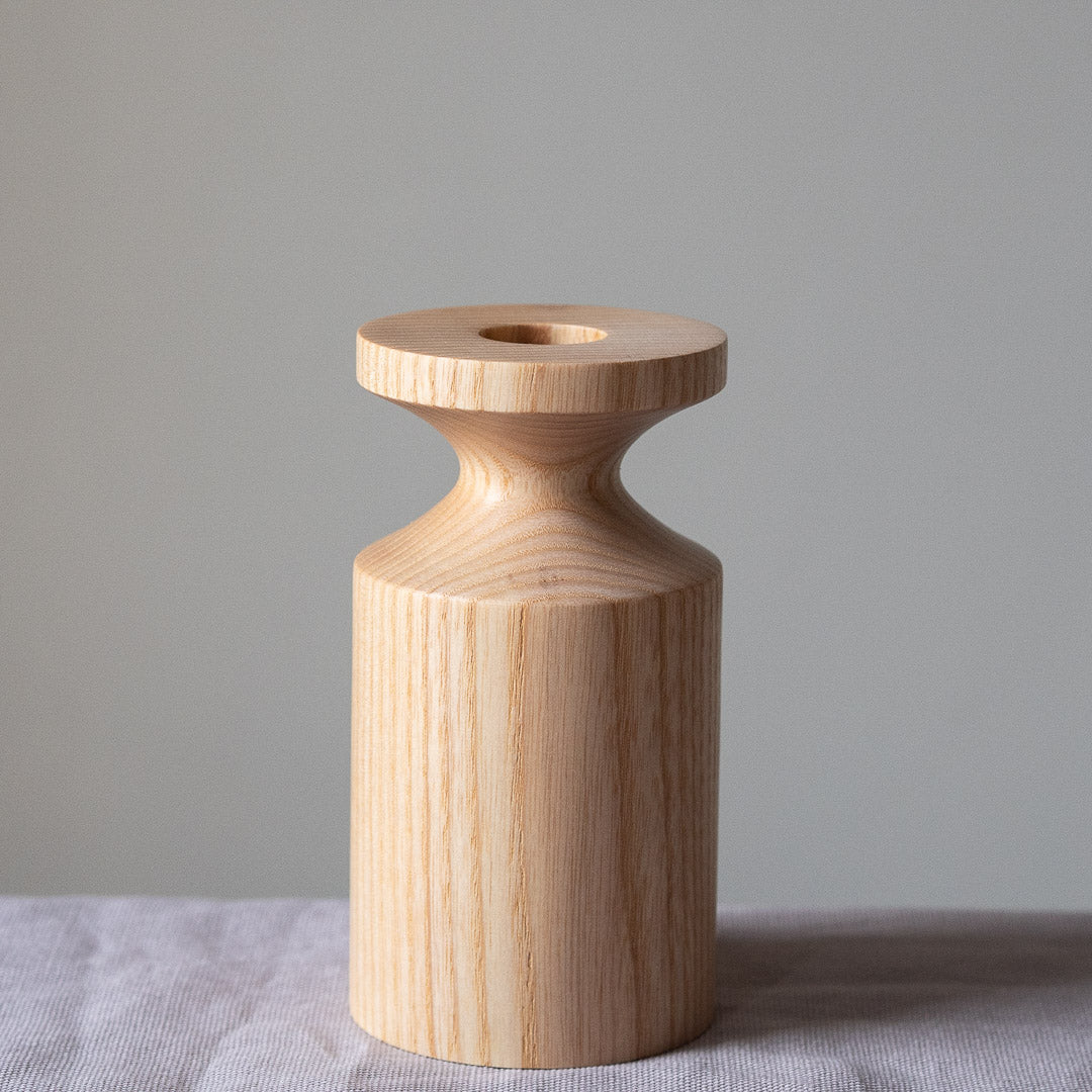 Handmade Tall Ash Candlestick