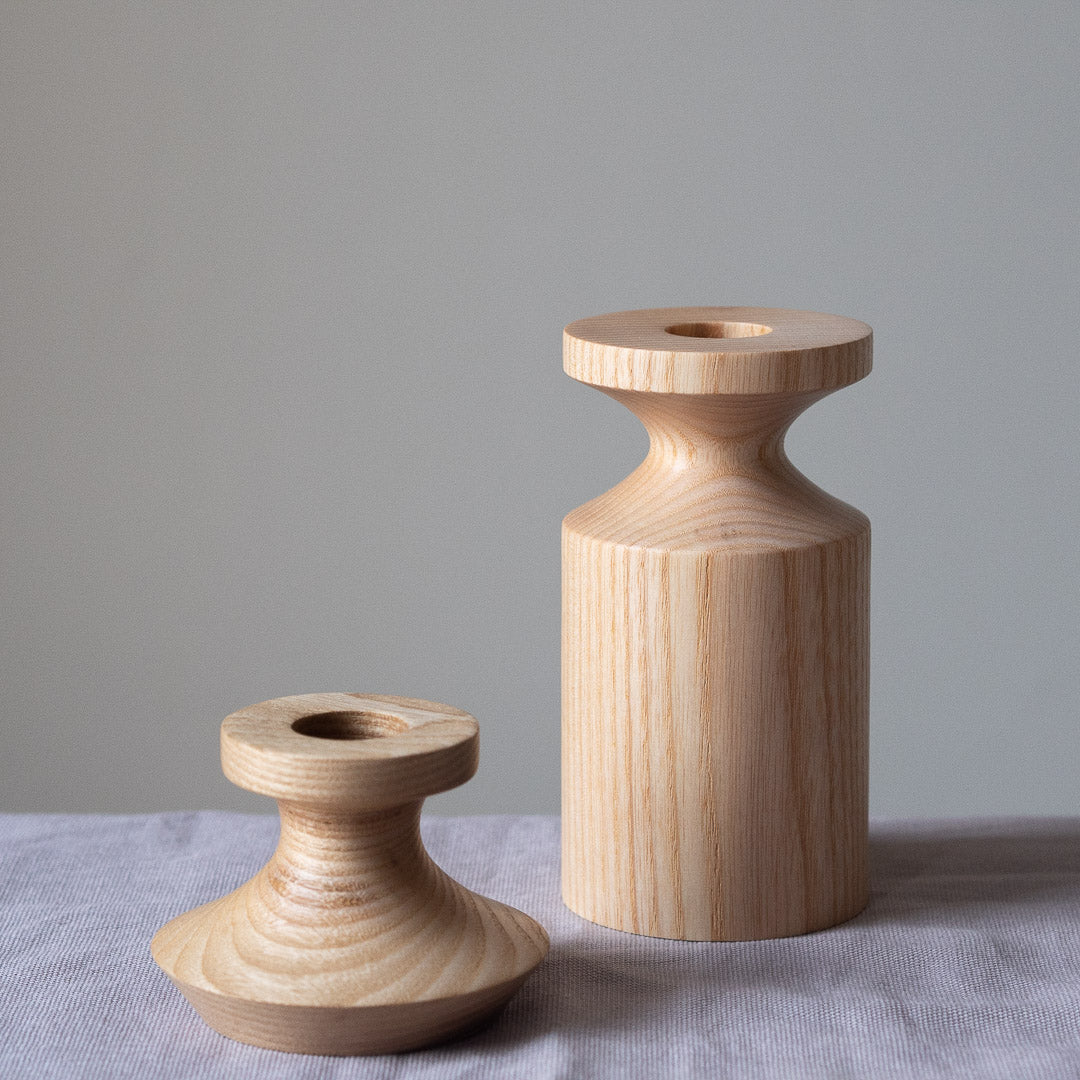 Handmade Tall Ash Candlestick