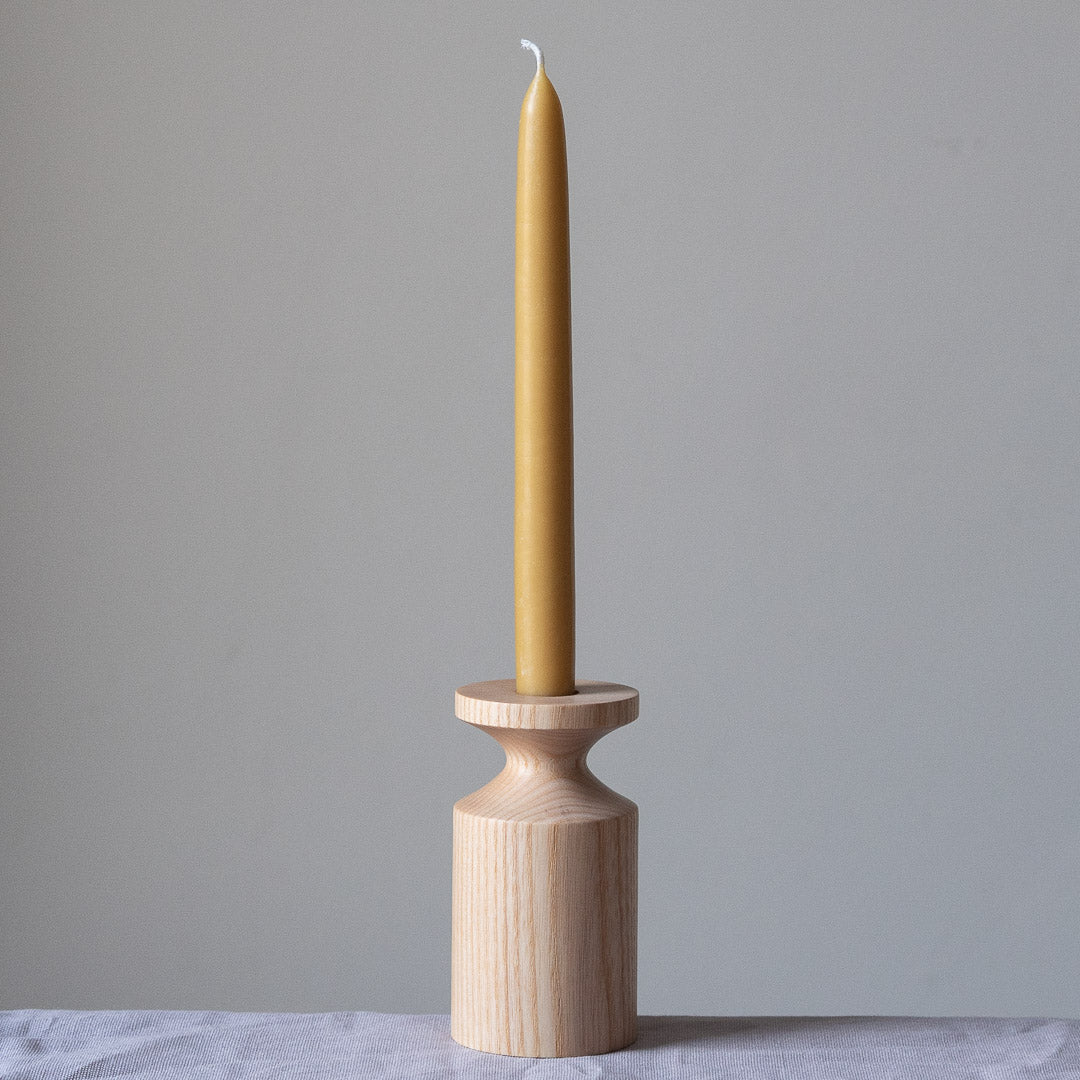 Handmade Tall Ash Candlestick