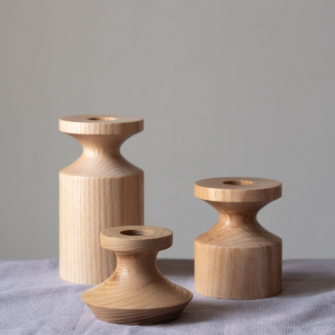 Handmade Tall Ash Candlestick