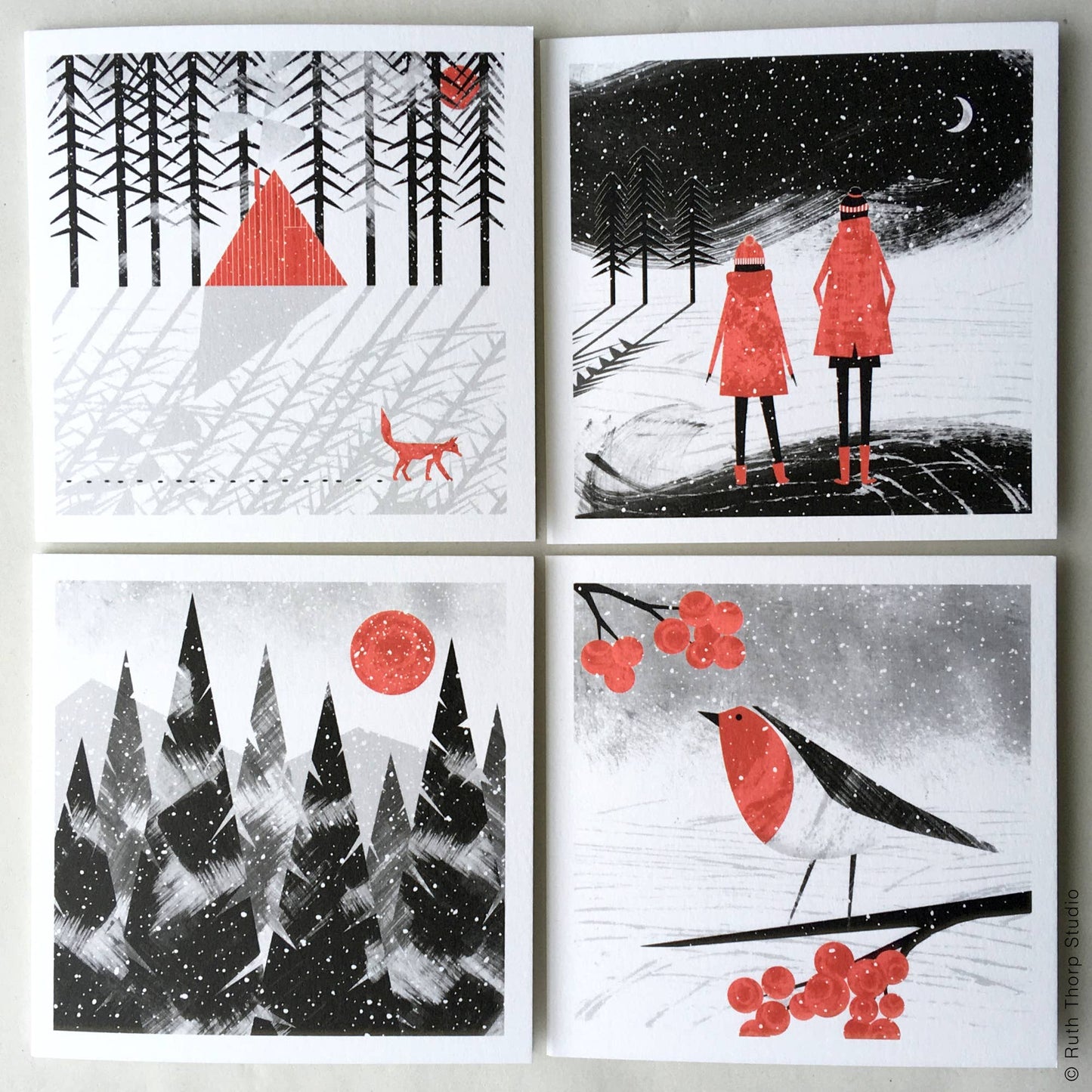 Box of 12 Small Notecards: Snowfall Collection