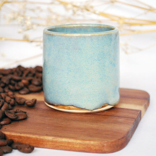 Handmade Espresso Cup (blue glaze)